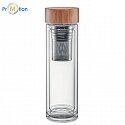 Double wall glass bottle
