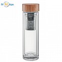 Double wall glass bottle