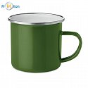 Metal mug with enamel layer