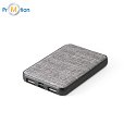 RPET Portable battery 5,000 mAh, gray, logo print