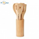 Bamboo kitchen utensil set, logo print