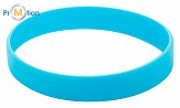 silicone bracelet with logo print, blue