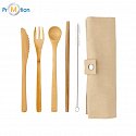Eco travel cutlery made of bamboo