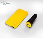 SET: CAR CHARGER RUBBY & RAY POWER BANK 4000 mAh Yellow