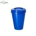 reusable plastic cup, blue, logo print