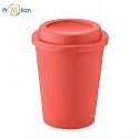 Double-walled cup PP 300 ml, red logo print