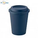 Double-walled cup PP 300 ml, blue logo print