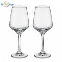 Set of 2 wine glasses, logo print