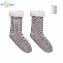 A pair of slipper socks M, gray, logo print