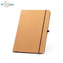 Notepad A5 brown, recycled leather, logo print