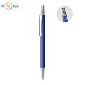 Ballpoint pen made of recycled aluminum, blue, logo print