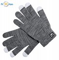RPET eco touch gloves with gray logo print