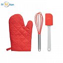 Baking tool set, red, logo print