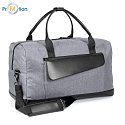 Gray travel bag with logo print