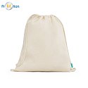 Natural cotton bag with drawstring, logo print