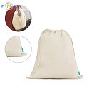 Natural cotton bag with drawstring, logo print