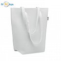 shopping bag made of RPET felt, white, logo print