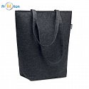 RPET felt shopping bag, gray, logo print