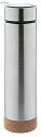 double-walled stainless steel thermos 450ml, logo print, silver