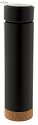 double-walled stainless steel thermos 450ml, logo print, black