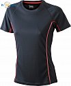 James & Nicholson | JN 422 - Dámské reflexní běžecké tričko black/red