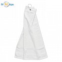 Cotton golf towel with hanger, white with logo
