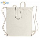 Drawstring bag cotton, white with logo print