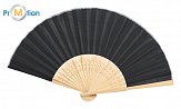 textile fan with bamboo black