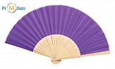 textile fan with purple bamboo
