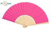 textile fan with pink bamboo