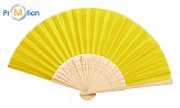textile fan with bamboo yellow