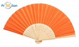 textile fan with bamboo orange