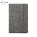 Gray A5 notebook with logo