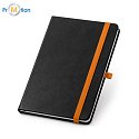 Orange A5 notebook with print