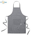 gray cotton apron with logo printing