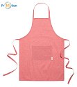 red cotton apron with logo printing