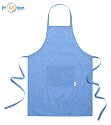 blue cotton apron with logo printing