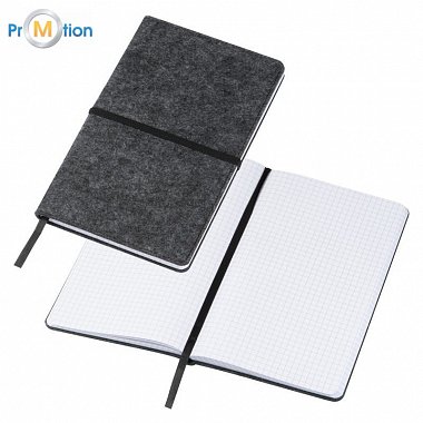 A5 notebook made of felt with logo printing