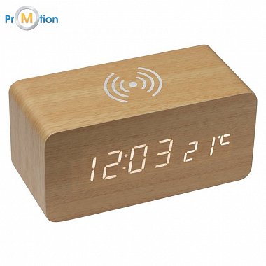 Table clock with charger