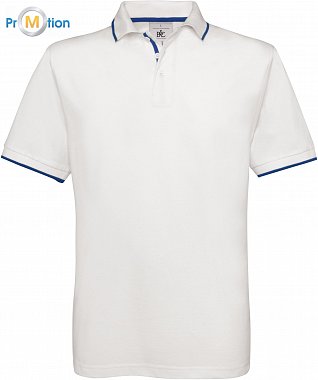 B&C | Safran Sport - Kontrastní polokošile white/royal blue