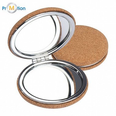 Makeup mirror with cork cover