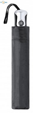 deštník skládací větruodolný černý s potiskem loga