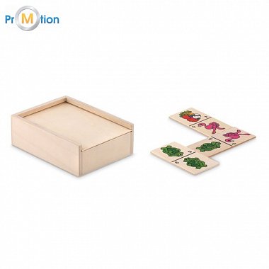 Children's Domino set in a wooden box