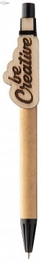 eko kuličkové pero s dřevěným klipem s logem