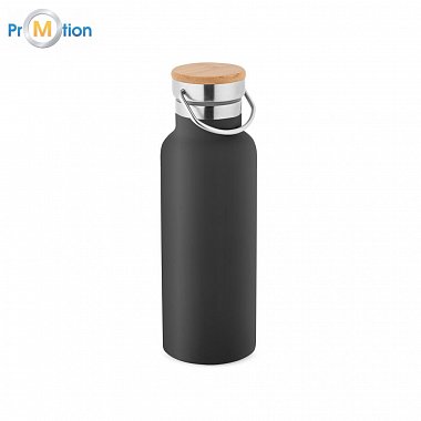 Stainless steel bottle 500 ml black, logo print