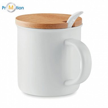 Mug with bamboo lid