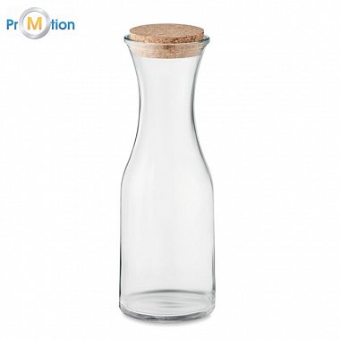 Carafe made of recycled glass 1L, logo print