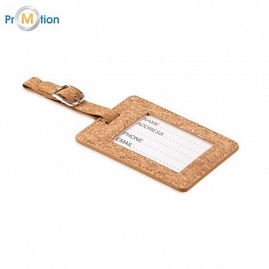 Cork label / luggage tag, logo printing