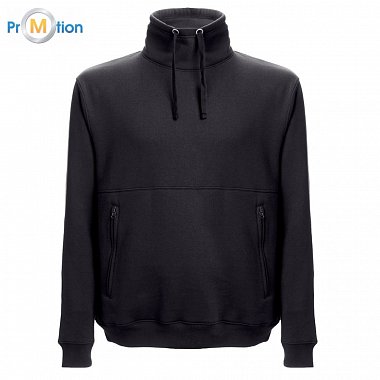 Unisex hooded sweatshirt black with logo print