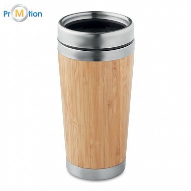 Bamboo double wall travel cup